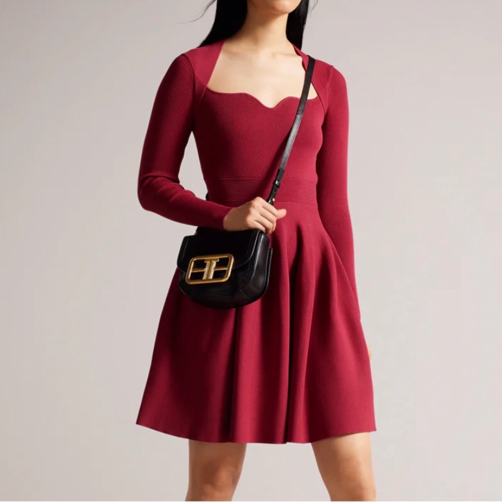 Ted Baker Viennia Sweetheart Neckline Skater Dress Size 4